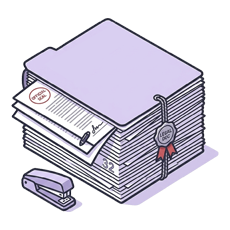 A stacked of paper icon