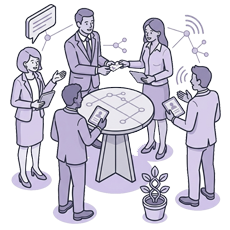 A group of people networking icon